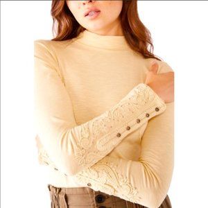 Free People Hooked On You Cuff Top Wheat